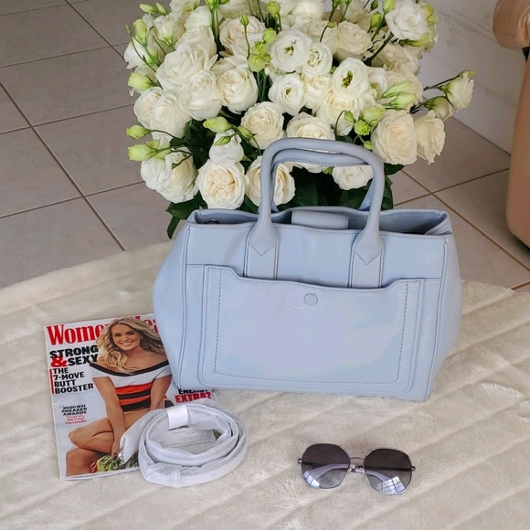 Marc Jacobs Empire City Leather Tote Used Light Blue - Picture 1 of 8